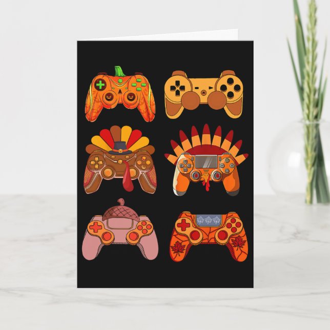 Carte Contrôleurs de dinde de jeu vidéo de Thanksgiving  (Devant)