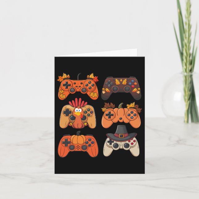 Carte Contrôleurs de jeu de Thanksgiving automne dinde d (Devant)