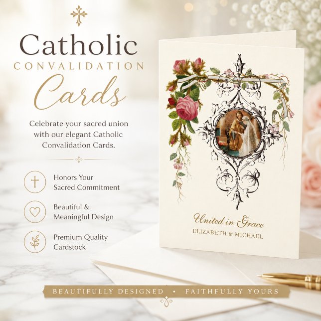 Carte Convalidation Catholique  Mariage Unis dans la Grâ (Créateur téléchargé)