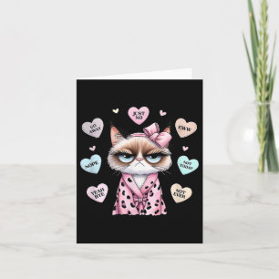 Carte Conversation de chats mignons Coeur anti-Valentine
