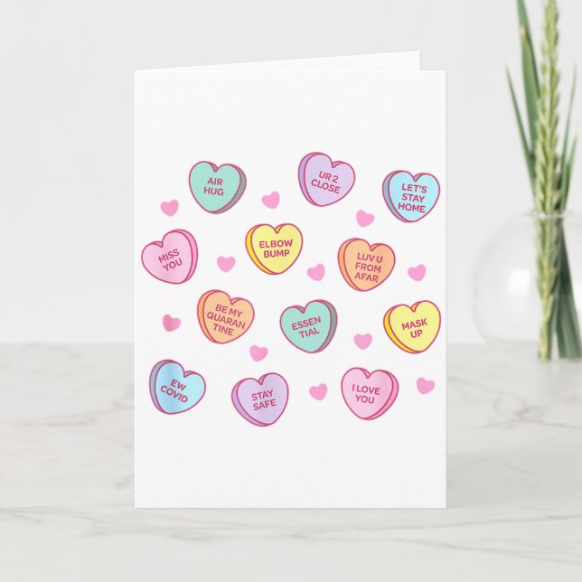 Carte Conversation drôle de Saint-Valentin avec des bonb (Devant)