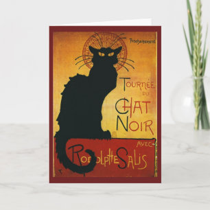 Carte Conversation Noir - Chat noir