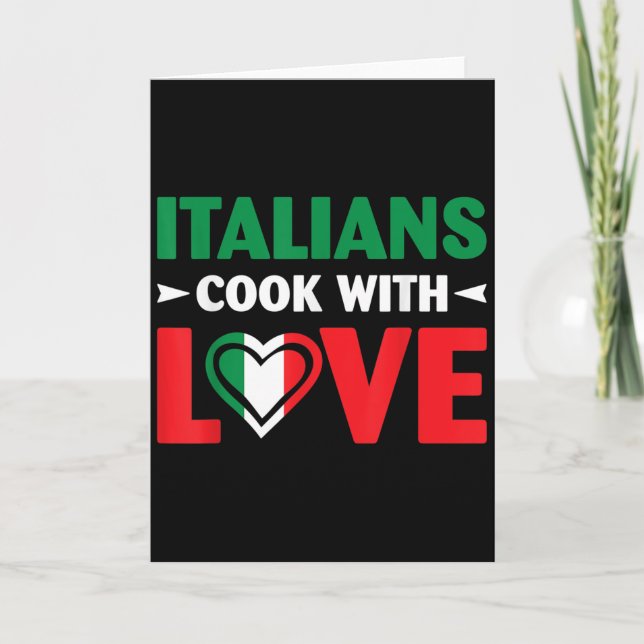 Carte Cook With Love Italian Chef Funny Sayings Quotes  (Devant)