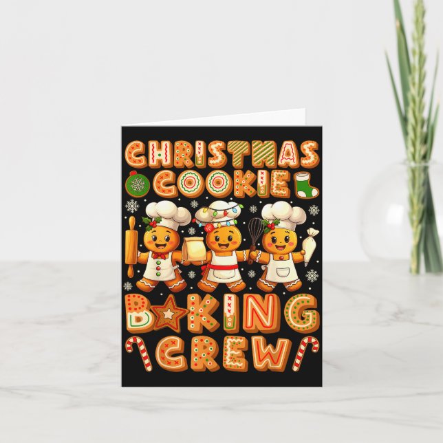 Carte Cookie Baking Crew Christmas Gingerbread Lovers Wo (Devant)