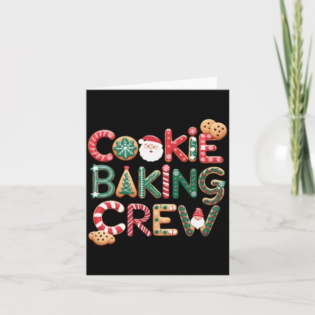 Carte Cookie Baking Crew Family Christmas Gingerbread Te (Devant)