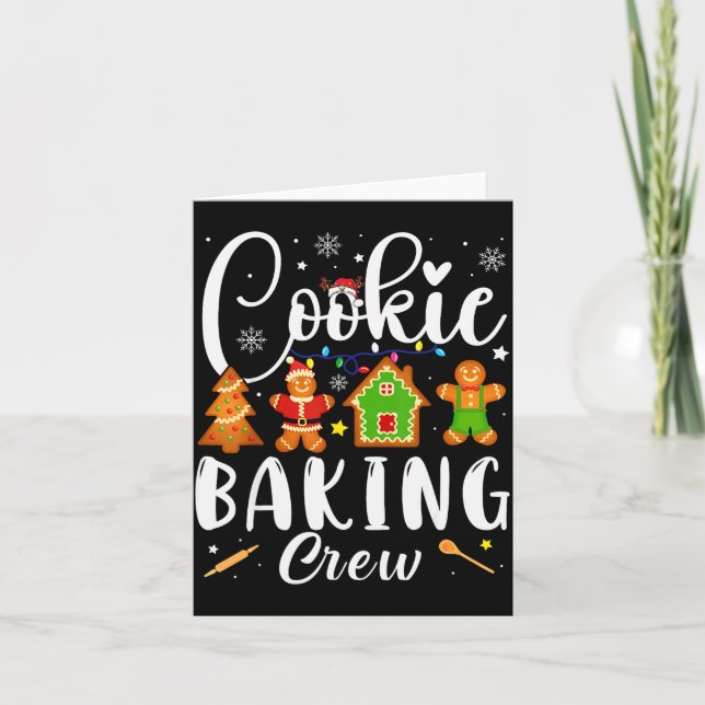 Carte Cookie Baking Crew Family Christmas Gingerbread Te (Devant)