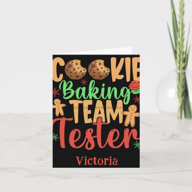 Carte Cookie Baking Team Tester Name Holiday Toddler T S (Devant)