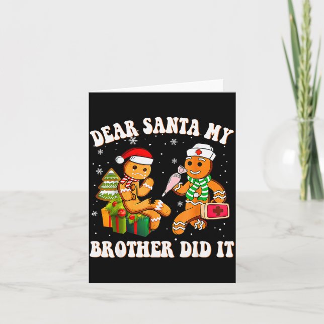 Carte Cookie Dear Santa My Brother Did It Funny Christma (Devant)