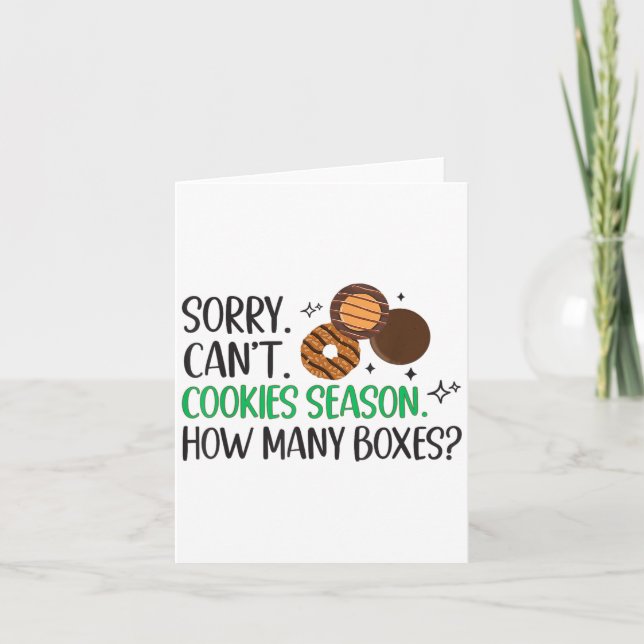 Carte Cookie Er Scout pour les filles Désolé ne peut pas (Devant)