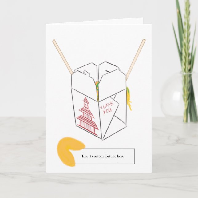 Carte Cookie Fortune personnalisé avec boîte de réceptio (Devant)