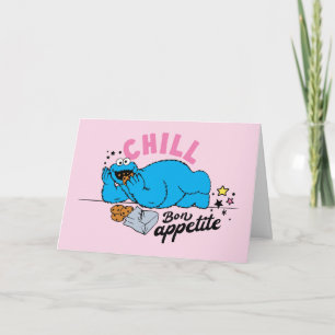 Carte Cookie Monster Chill Bon appétit Joyeux annivers