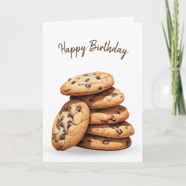 Carte Cookies à chips au chocolat Anniversaire (Devant)