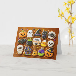 Carte Cookies amusants et mignons découpoirs pour Hallow