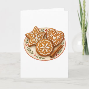 Carte Cookies au pain d'épice sur une assiette