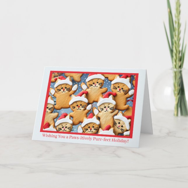 Carte Cookies de Noël avec Gingerbread Chats (Devant)
