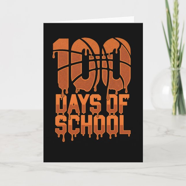 Carte Cool 100 Days School Basketball Lover Classroom (Devant)
