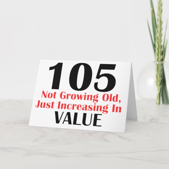 CARTE COOL 105 ANS CONCEPTION ANNIVERSAIRE (Devant)