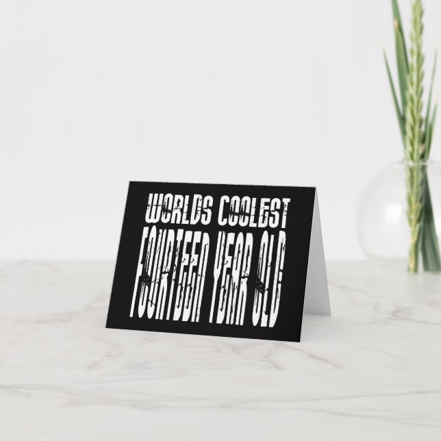 Carte Cool 14e anniversaire Mondes les plus frais Quator (Devant)