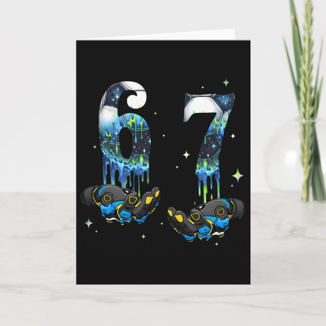 Carte Cool 67 Six Seven Mème Football Footbyll Drip Garç (Devant)