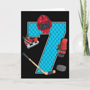 Carte Cool 7 Hockey sur glace 7e fête d'anniversaire 7 a