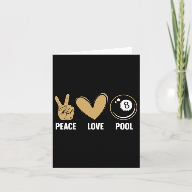 Carte Cool 8 Ball Pool Amoureux Design Pour Hommes Femme (Devant)