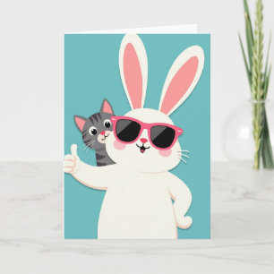 Carte Cool avec un animal qui fait un pouce en l'a
