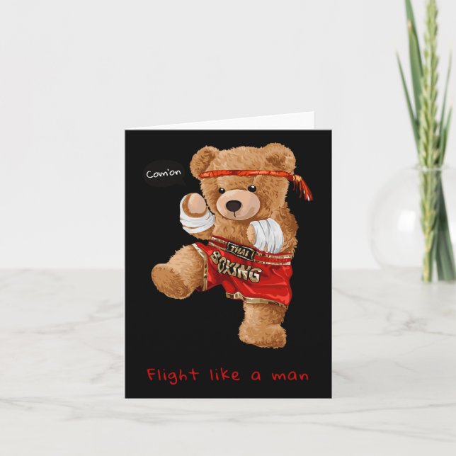 Carte Cool Bear Man Boxing style de combat illustration  (Devant)