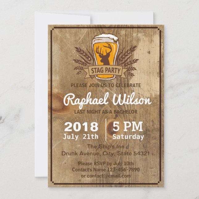 Carte Cool Bière & Enterrement de Vie de Garçon Ce (Devant)