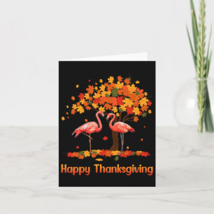 Carte Cool Bon thanksgiving Automne Flamant rose Lover
