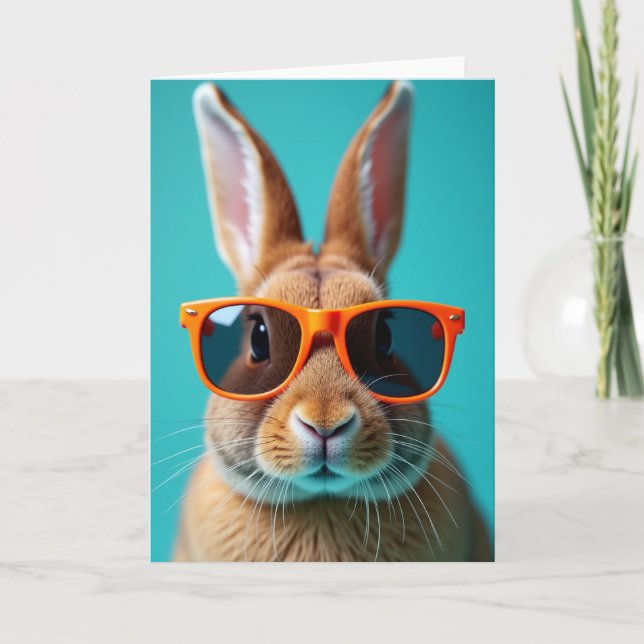 Carte Cool Bunny In Glasses Card (Devant)