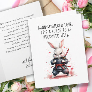 Carte Cool Bunny Ninja Guerrier Boyami Saint Valentin