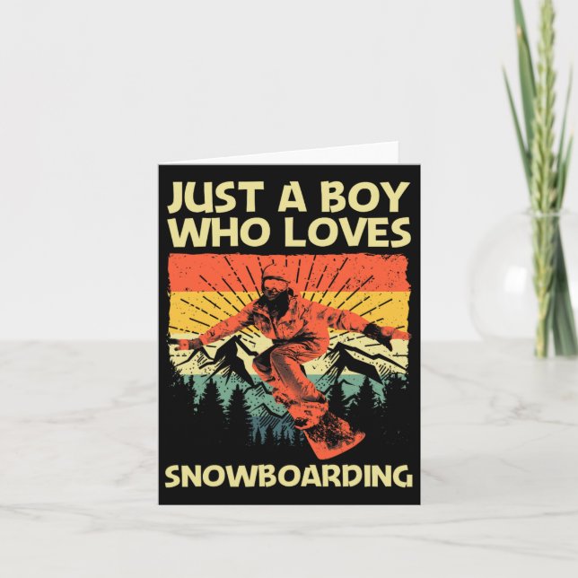 Carte Cool Conception Snowboard Pour Garçons Enfants Sno (Devant)