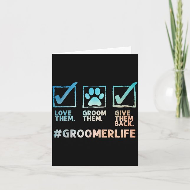 Carte Cool Dog Groomer Art For Men Women Dog Grooming Pe (Devant)