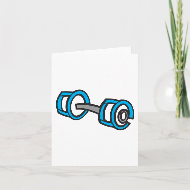 Carte Cool Dumbbell Fitness Blue and Grey Graphisme (Créateur téléchargé)