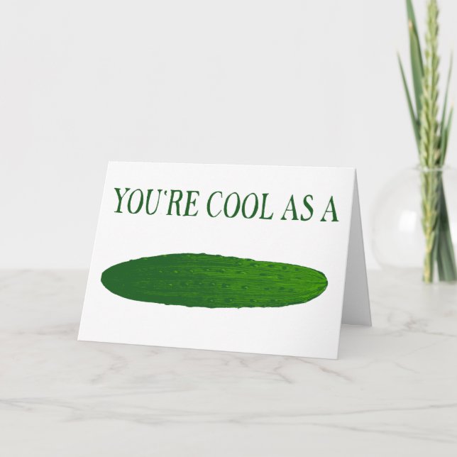 Carte Cool en tant que Concombre Légumes Anniversaire (Devant)