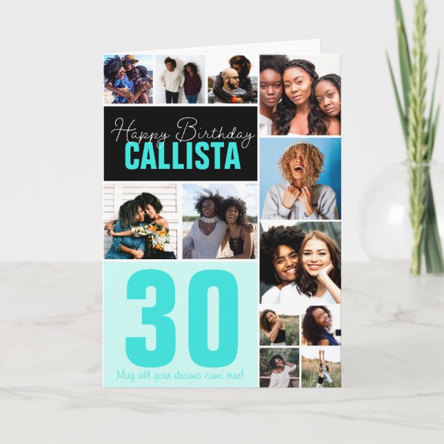 Carte Cool Famille amis Photo Collage Joyeux anniversair (Devant)