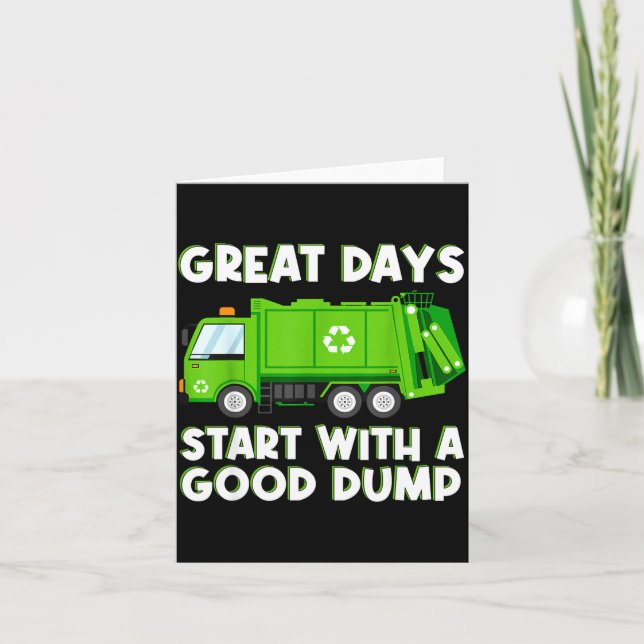 Carte Cool Garbage Truck Good Dump Truck Men Kids Boys T (Devant)