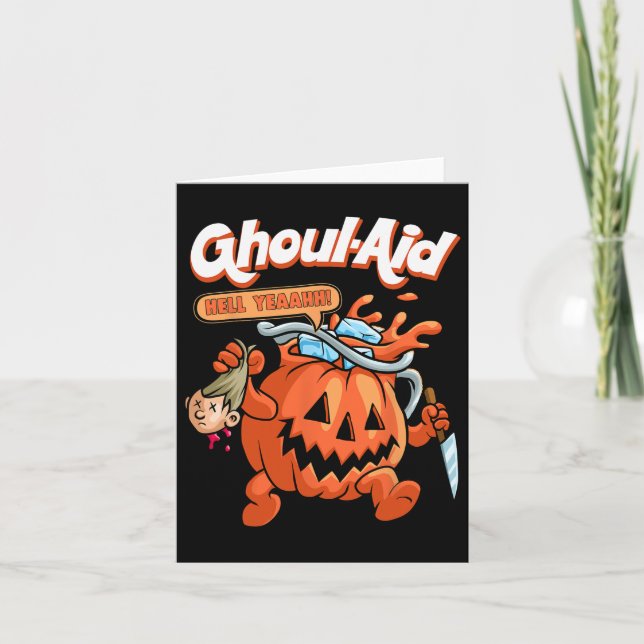 Carte Cool Ghoul Aid Drôle Ghoul Citrouille Mignon Meme  (Devant)