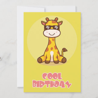 Carte Cool giraffe Flat Greeting Card