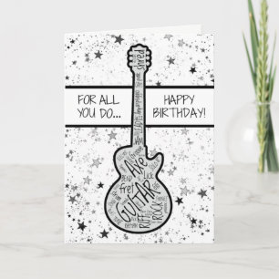 Carte Cool Guitare Musicien Rocker Guitariste Anniversai