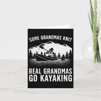 Carte Cool Kayaking Pour Grand-Mère Maman Kayaker Bateau