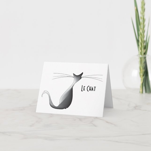 Carte Cool Le Chat BLANK Note Card (Devant)