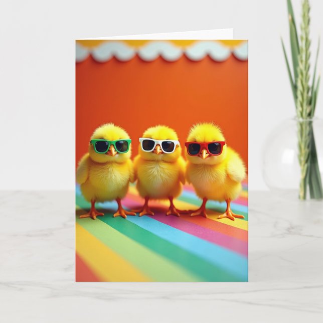 Carte Cool Little Bird Sunglasses Card (Devant)