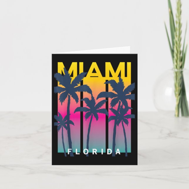 Carte Cool Miami Florida Graphic Design Tee - shirts, I  (Devant)