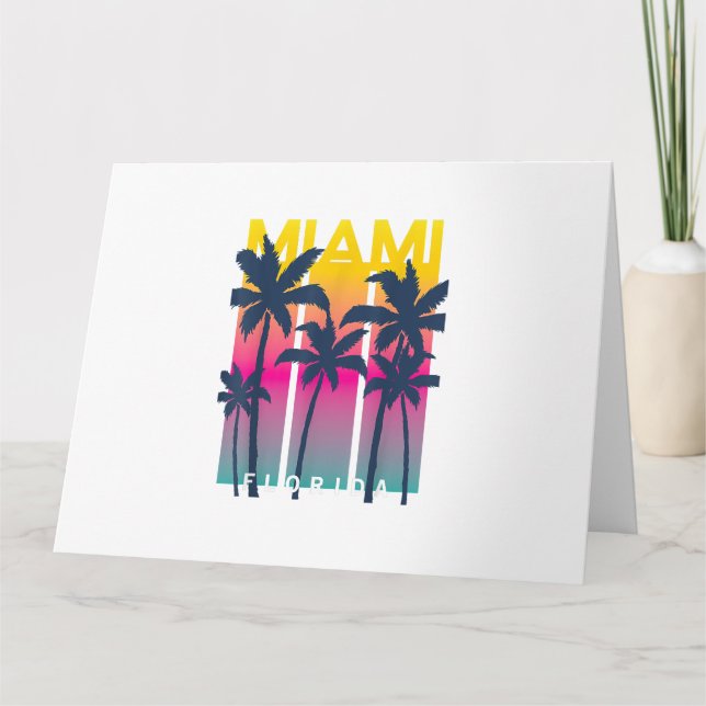 Carte Cool Miami Florida Graphic Design Tee - shirts, I  (Devant)