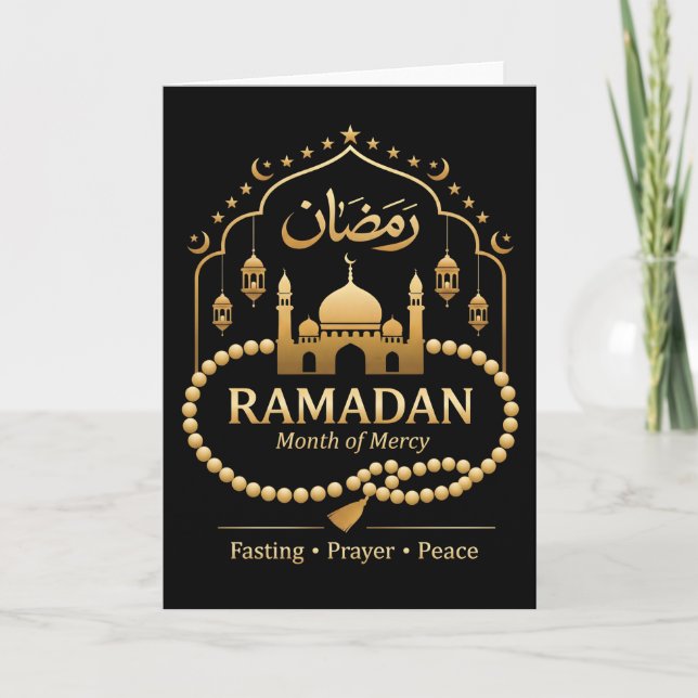 Carte Cool Muslim Ramadan Priant Foi Culte (Devant)