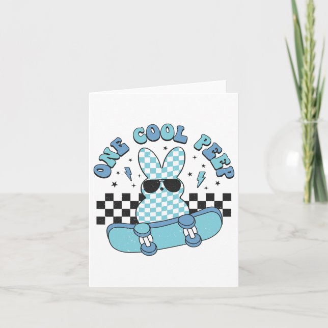 Carte Cool One Bunny Joyeux Pâques Jour Amateurs de plan (Devant)