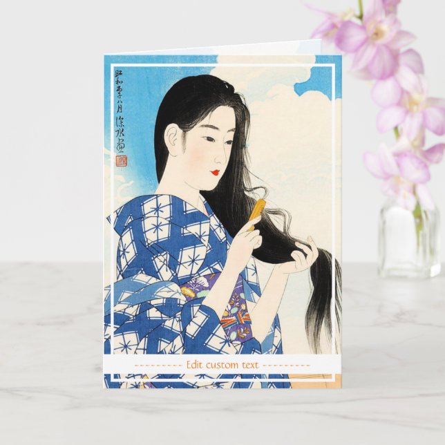 Carte Cool orientale japonaise classique geisha lady mai (Orchidée)