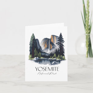 Carte Cool Parc national Yosemite Randonnée aquarelle
