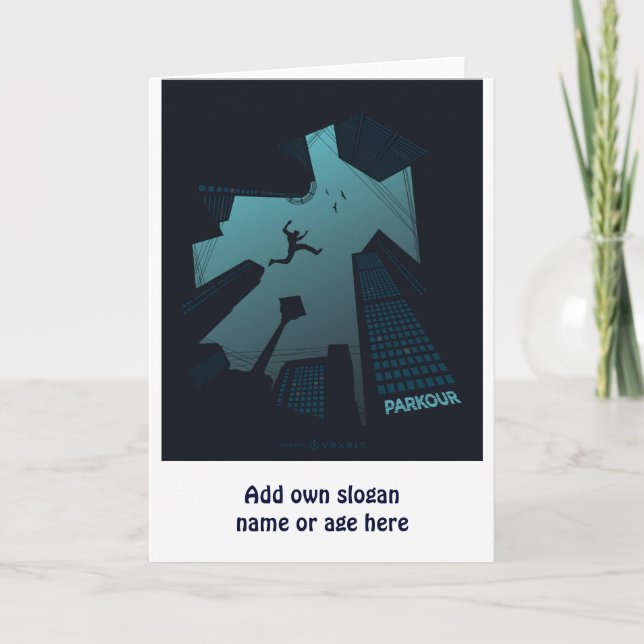 Carte Cool PARKOUR Teen Graphics Building Roof Jumping (Devant)